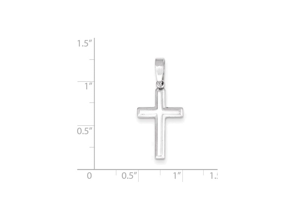 FJC Finejewelers Sterling Silver Polished Cross Pendant Necklace - Chain Included