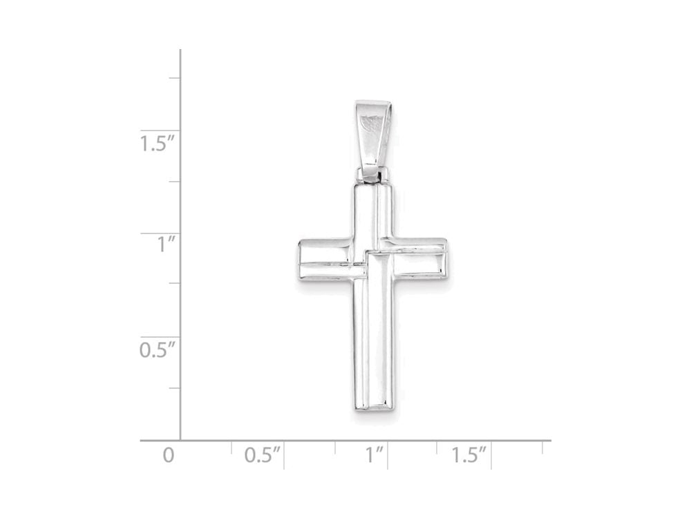FJC Finejewelers Sterling Silver Polished Cross Pendant Necklace - Chain Included