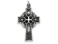FJC Finejewelers Sterling Silver Antiqued Satin Irish Cross Pendant Necklace - Chain Included