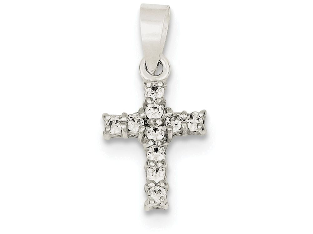 FJC Finejewelers Sterling Silver Cubic Zirconia Cross Pendant Necklace - Chain Included