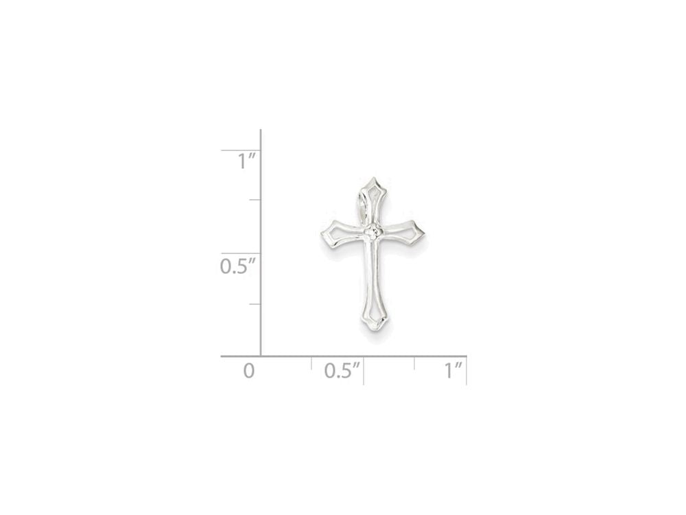 FJC Finejewelers Sterling Silver Cubic Zirconia Cross Charm