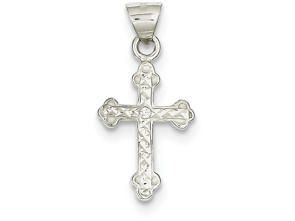 FJC Finejewelers Sterling Silver Cross With Cubic Zirconia Pendant Necklace - Chain Included