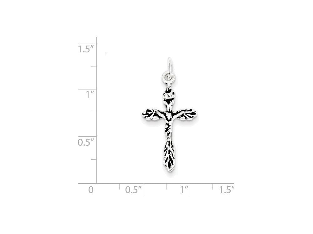 FJC Finejewelers Sterling Silver Antiqued Crucifix Charm