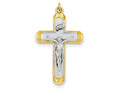 FJC Finejewelers Sterling Silver Satin and Polished Corpus Cross Pendant Necklace - Chain Included