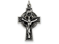 FJC Finejewelers Sterling Silver Antiqued Satin Irish Crucifix Cross Pendant Necklace - Chain Included