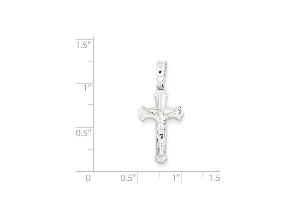 FJC Finejewelers Sterling Silver Polished Crucifix Pendant Necklace - Chain Included
