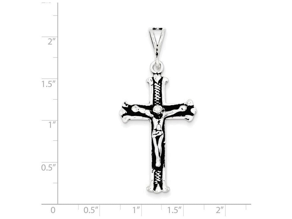 FJC Finejewelers Sterling Silver Antiqued Crucifix Charm
