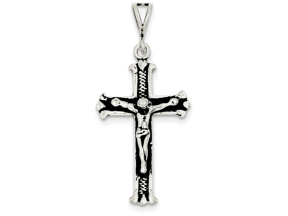 FJC Finejewelers Sterling Silver Antiqued Crucifix Charm
