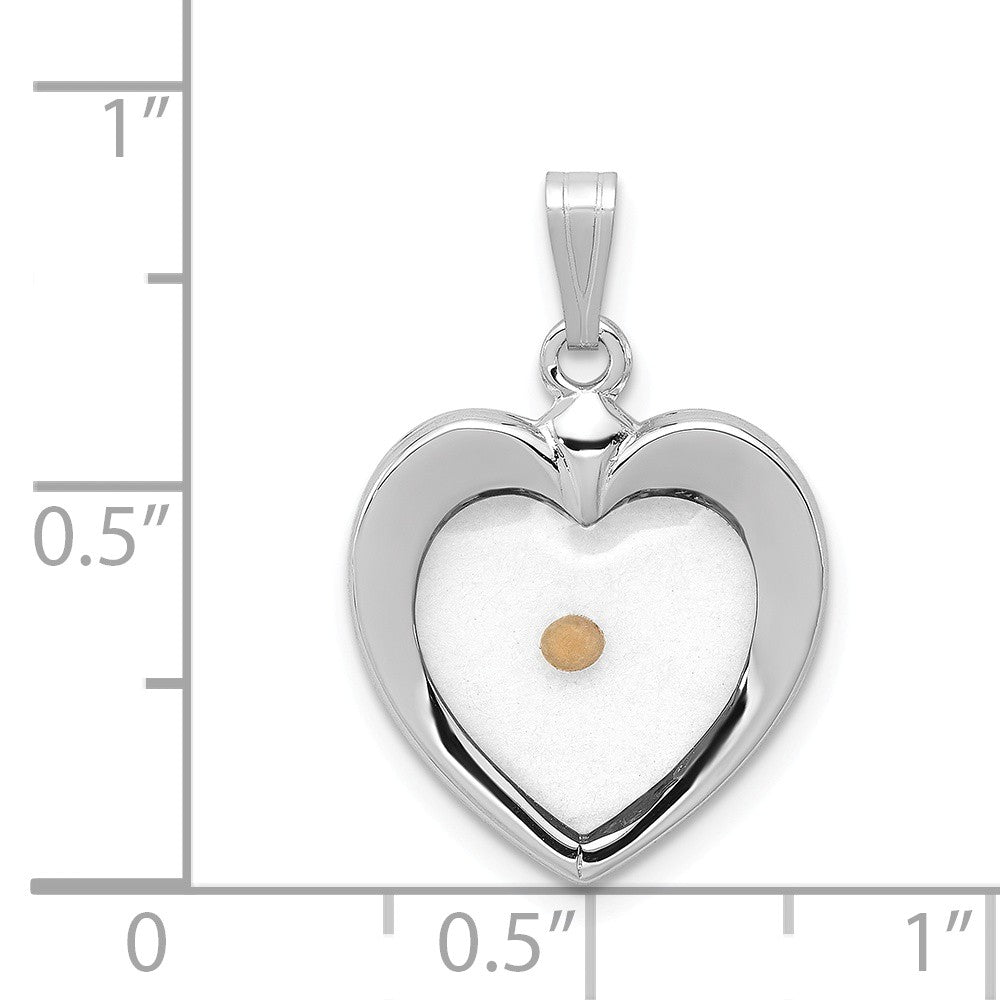 FJC Finejewelers Sterling Silver Large Heart With Mustard Seed Pendant Necklace - Chain Included