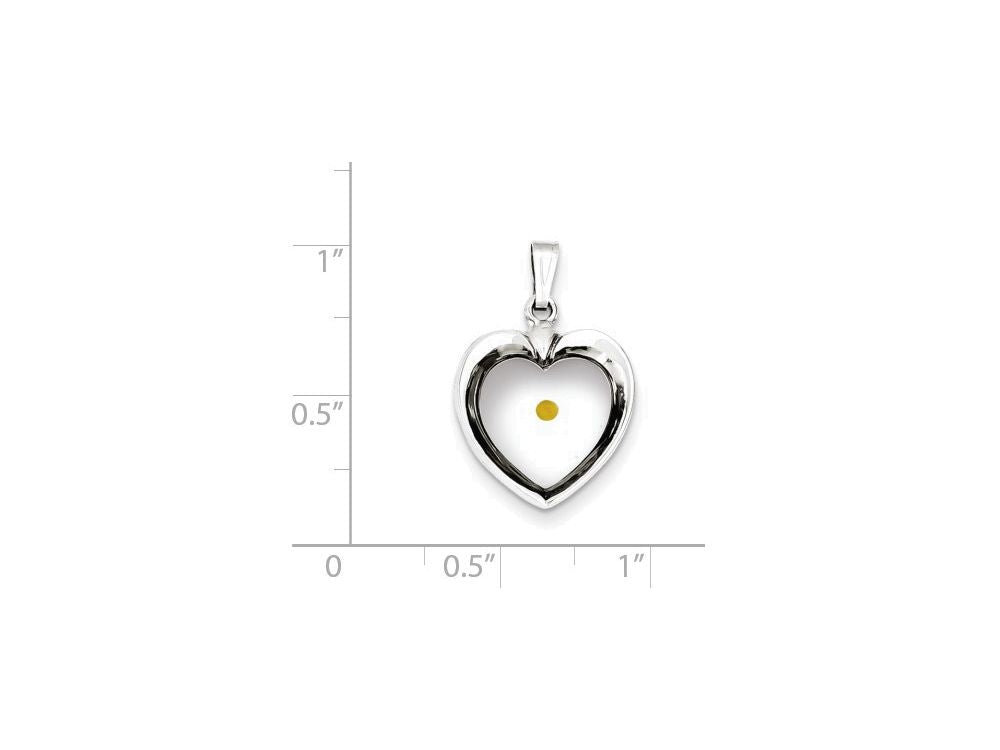 FJC Finejewelers Sterling Silver Heart With Mustard Seed Pendant Necklace - Chain Included