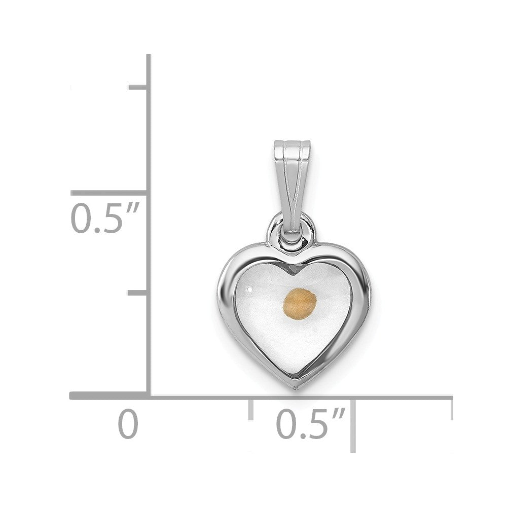 FJC Finejewelers Sterling Silver Small Heart With Mustard Seed Pendant Necklace - Chain Included