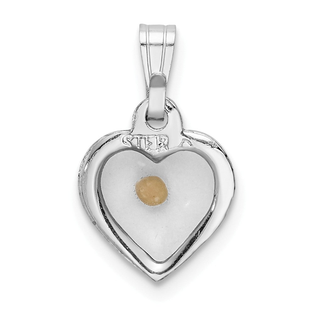FJC Finejewelers Sterling Silver Small Heart With Mustard Seed Pendant Necklace - Chain Included