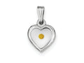 FJC Finejewelers Sterling Silver Small Heart With Mustard Seed Pendant Necklace - Chain Included