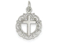 FJC Finejewelers Sterling Silver Circle and Cross Pendant Necklace - Chain Included