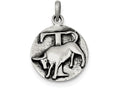 FJC Finejewelers Sterling Silver Polished Antique Finish Taurus Horoscope Pendant Necklace - Chain Included
