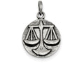 FJC Finejewelers Sterling Silver Polished Antique Finish Libra Horoscope Pendant Necklace - Chain Included