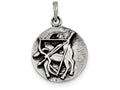 FJC Finejewelers Sterling Silver Polished Antique Finish Sagittarius Horoscope Pendant Necklace - Chain Included