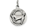 FJC Finejewelers Sterling Silver Polished Antique Finish Capricorn Horoscope Pendant Necklace - Chain Included