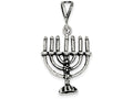 FJC Finejewelers Sterling Silver Antiqued Menorah Charm