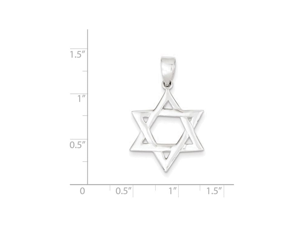 FJC Finejewelers Sterling Silver Polished Star Of David Pendant Necklace - Chain Included