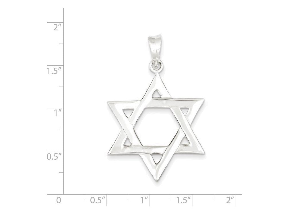 FJC Finejewelers Sterling Silver Polished Star Of David Pendant Necklace - Chain Included