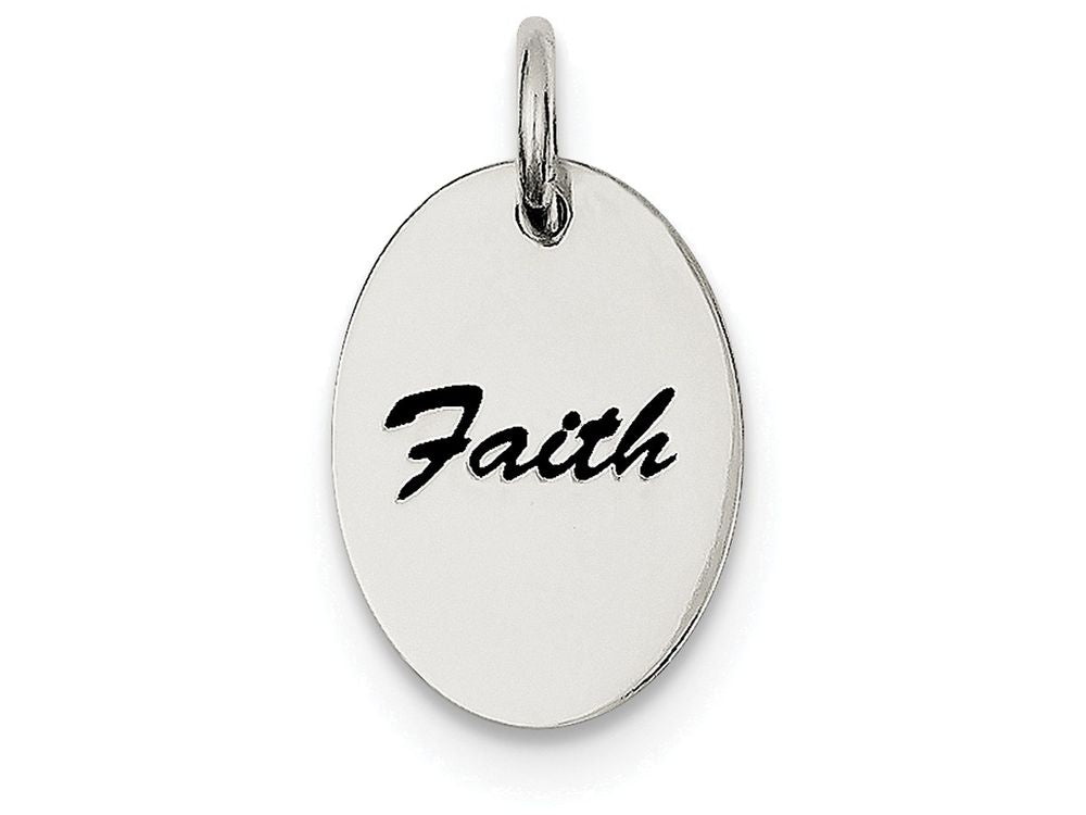 FJC Finejewelers Sterling Silver Polished Enamel Faith Pendant Necklace - Chain Included