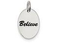 FJC Finejewelers Sterling Silver Polished Enamel Believe Pendant Necklace - Chain Included
