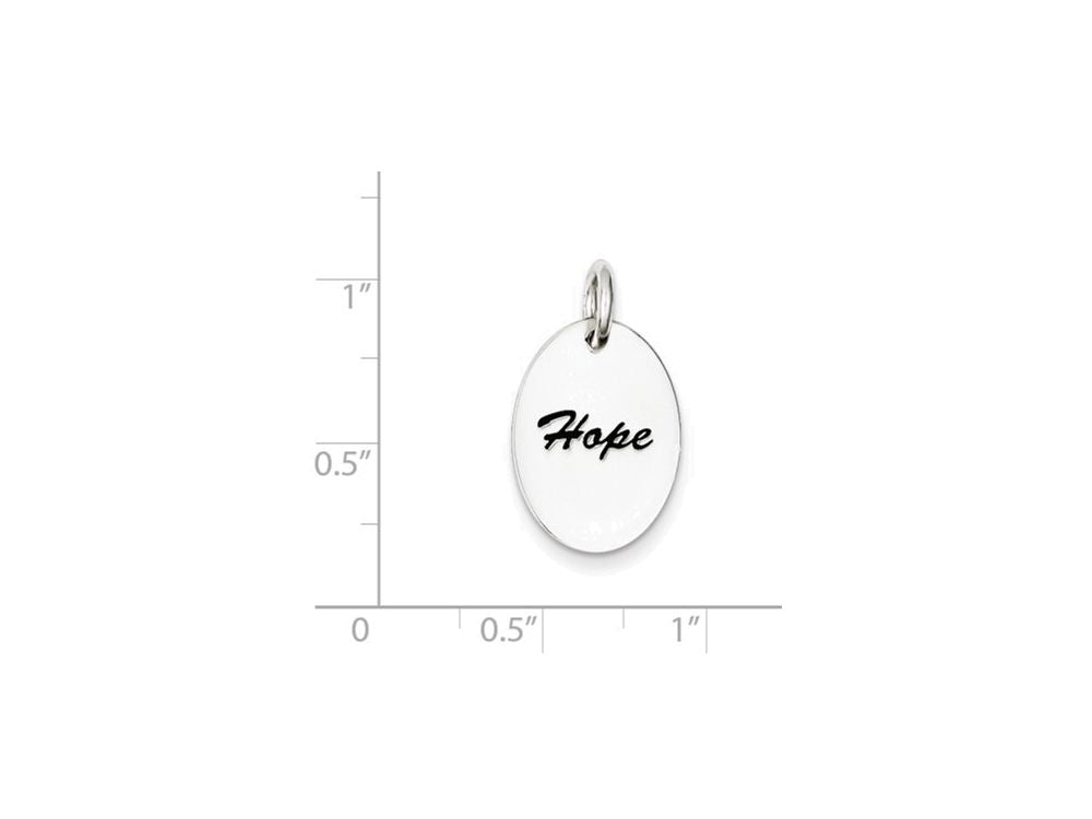 FJC Finejewelers Sterling Silver Polished Enamel Hope Pendant Necklace - Chain Included