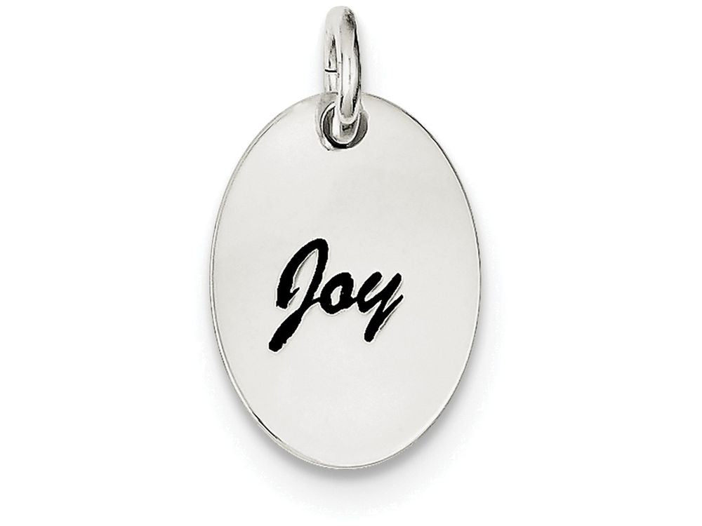 FJC Finejewelers Sterling Silver Polished Enamel Joy Pendant Necklace - Chain Included