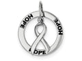 FJC Finejewelers Sterling Silver Hope Circle and Cancer Awareness Ribbon Pendant Necklace - Chain Included
