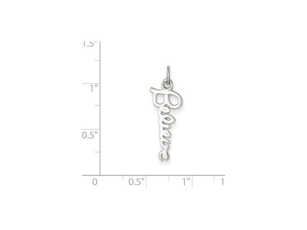 FJC Finejewelers Sterling Silver Believe Pendant Necklace - Chain Included