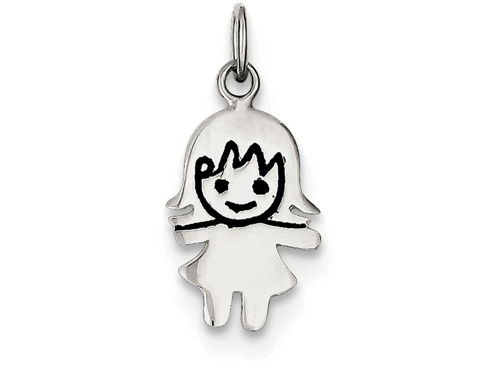 FJC Finejewelers Sterling Silver Enameled Girl Charm