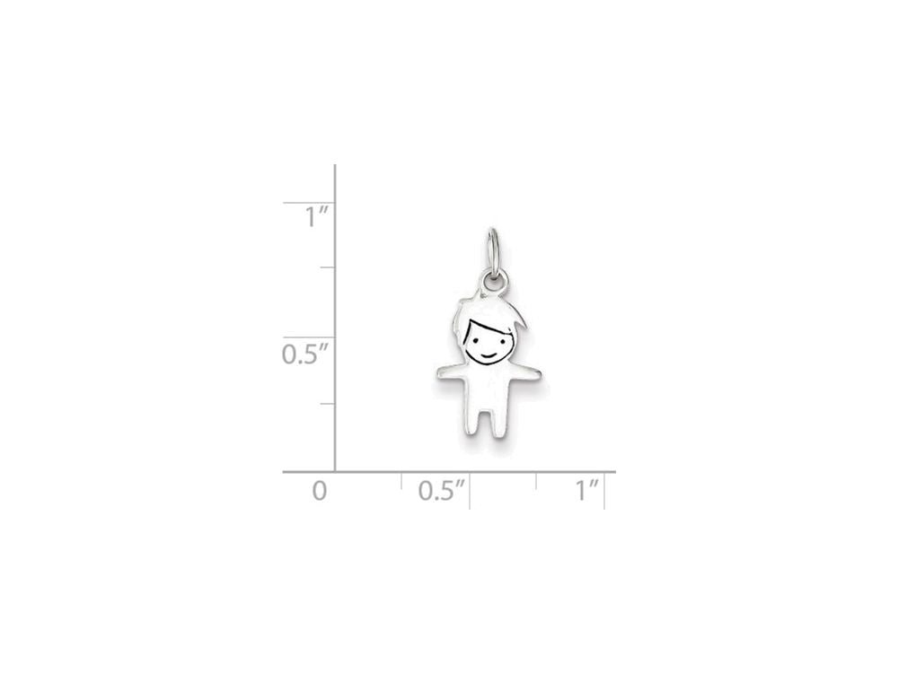 FJC Finejewelers Sterling Silver Enameled Boy Charm