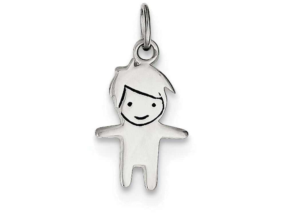 FJC Finejewelers Sterling Silver Enameled Boy Charm