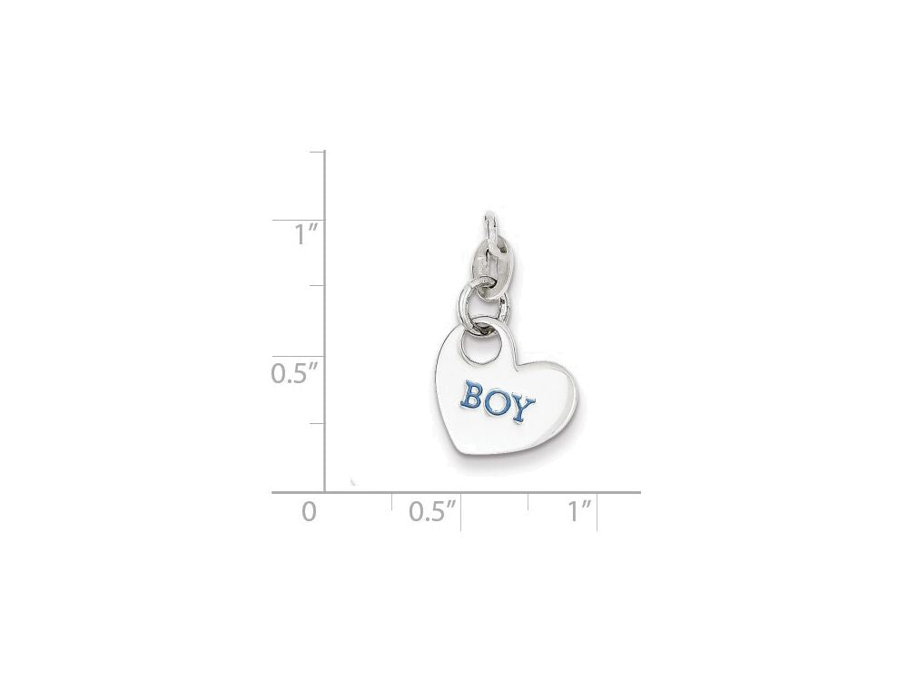 FJC Finejewelers Sterling Silver Polished Enamel Boy Charm