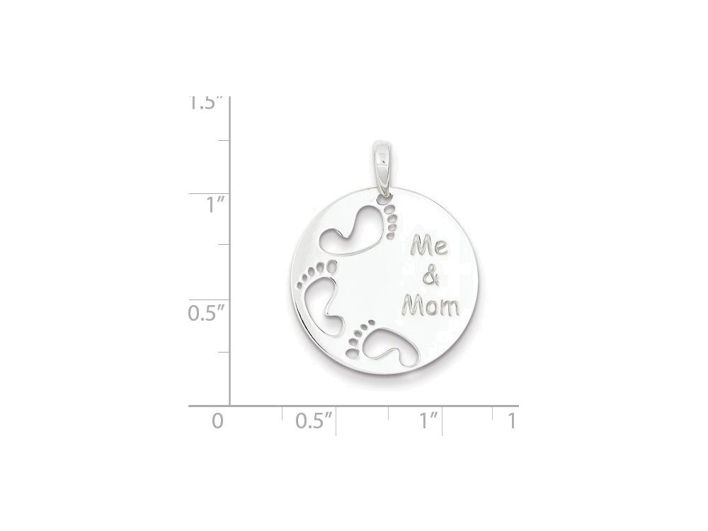 FJC Finejewelers Sterling Silver Polished Me and Mom Pendant Necklace - Chain Included