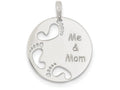 FJC Finejewelers Sterling Silver Polished Me and Mom Pendant Necklace - Chain Included