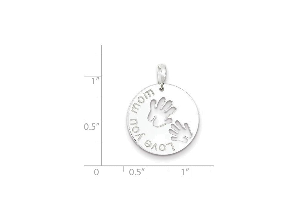 FJC Finejewelers Sterling Silver Polished Love You Mom Pendant Necklace - Chain Included