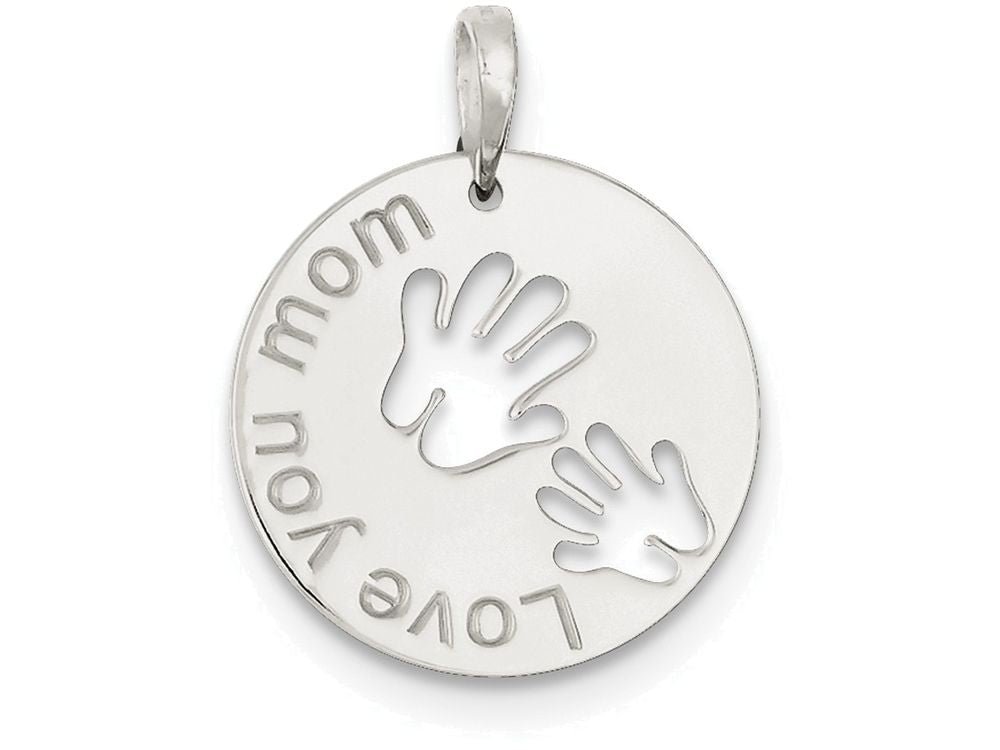 FJC Finejewelers Sterling Silver Polished Love You Mom Pendant Necklace - Chain Included