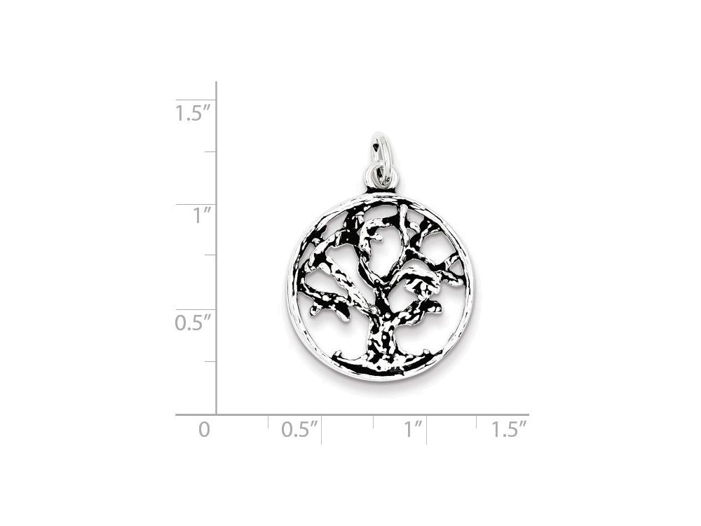 FJC Finejewelers Sterling Silver Antiqued Tree Charm
