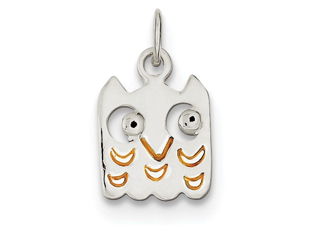 FJC Finejewelers Sterling Silver Enameled Owl Charm