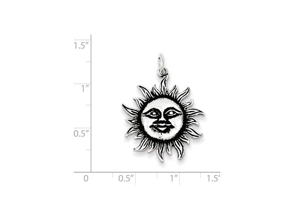 FJC Finejewelers Sterling Silver Antiqued Sun Charm