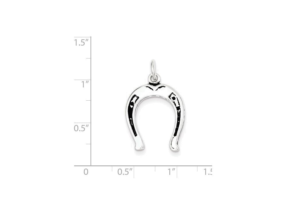 FJC Finejewelers Sterling Silver Antiqued Horse Shoe Charm