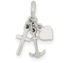 FJC Finejewelers Sterling Silver Polished Anchor Heart And Cross Pendant Necklace - Chain Included