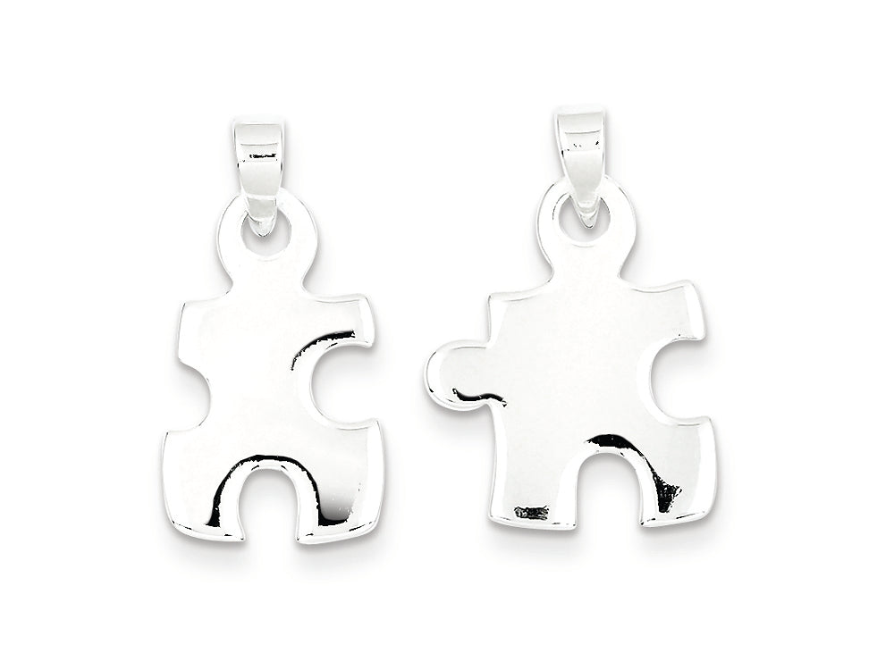 FJC Finejewelers Sterling Silver Polished Puzzle Pieces Pendant Necklace - Chain Included