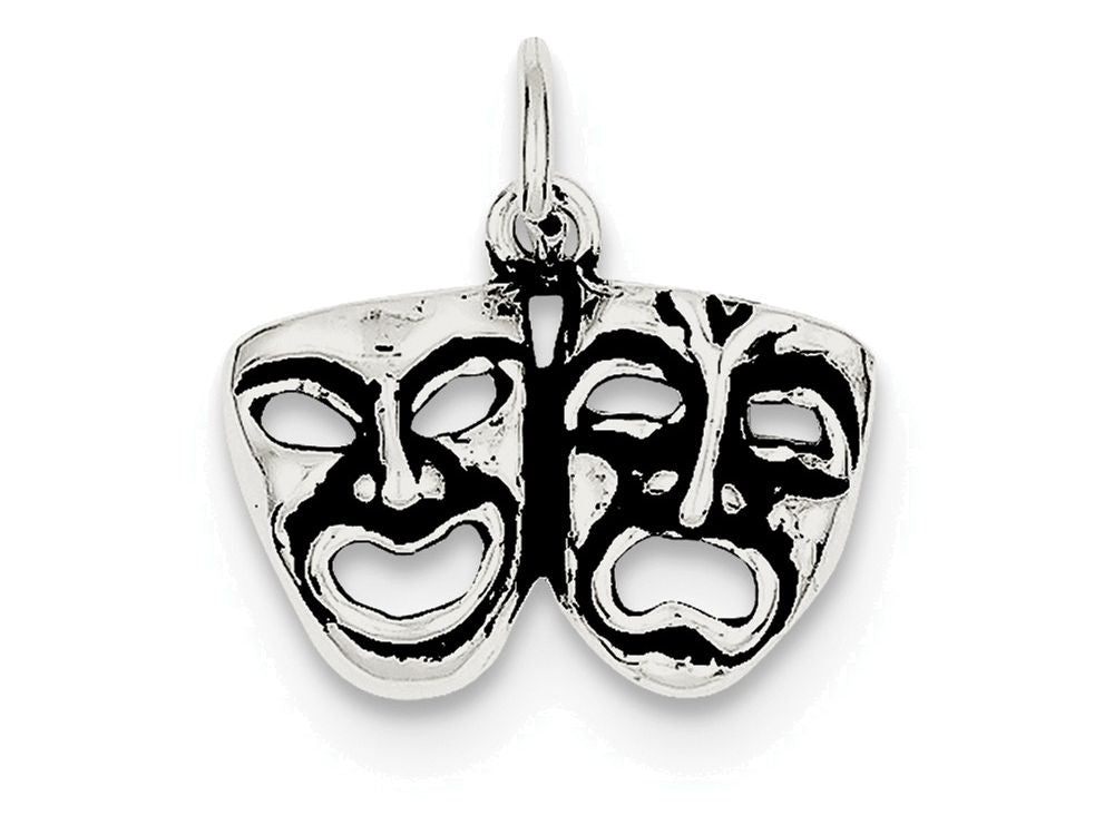 FJC Finejewelers Sterling Silver Antiqued Comedy/tragedy Face Charms