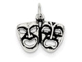 FJC Finejewelers Sterling Silver Antiqued Comedy/tragedy Face Charms