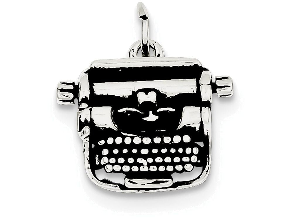 FJC Finejewelers Sterling Silver Antiqued Typewriter Charm