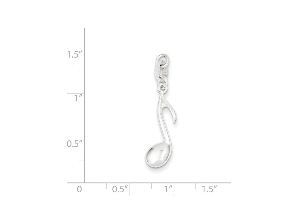 FJC Finejewelers Sterling Silver Polished Music Note Charm