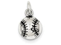 FJC Finejewelers Sterling Silver Antiqued Baseball Charm